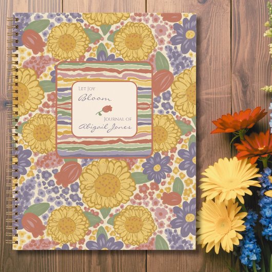 Let Joy Bloom – Personalized Floral Journal ノートブック