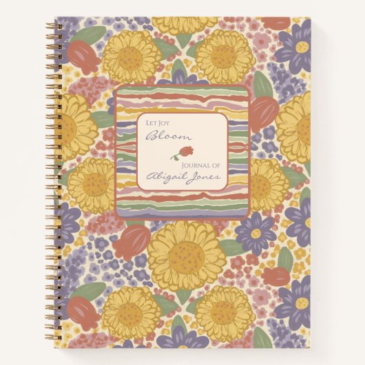 Let Joy Bloom – Personalized Floral Journal ノートブック (正面)