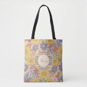 Let Joy Bloom – Personalized Floral Tote Bag トートバッグ (正面)