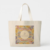 Let Joy Bloom – Personalized Floral Tote Bag ラージトートバッグ (裏面)