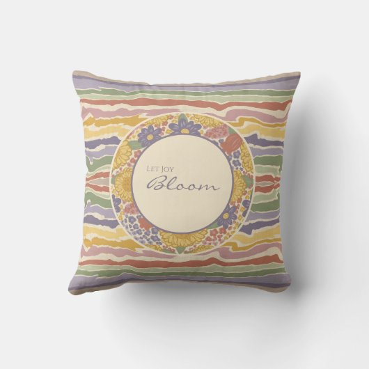 Let Joy Bloom Reversible Floral Throw Pillow  クッション (裏面)