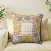 Let Joy Bloom Reversible Throw Pillow クッション