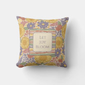 Let Joy Bloom Reversible Throw Pillow クッション (正面)
