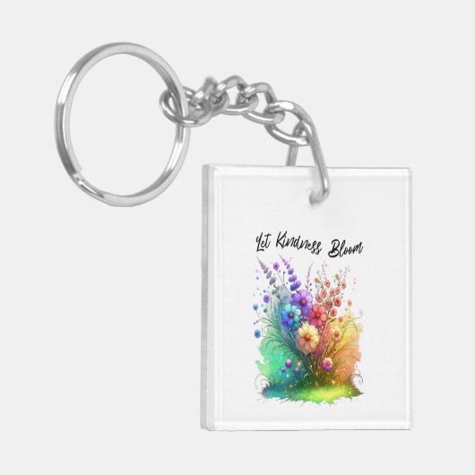 Let Kindness Bloom Floral キーホルダー (正面左)