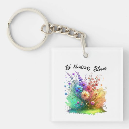 Let Kindness Bloom Floral キーホルダー (正面)