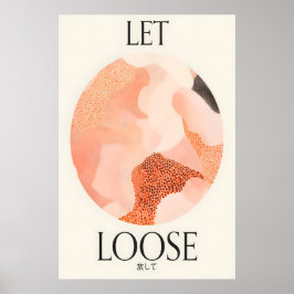Let Loose Art Print Abstract Peach Gradients ポスター