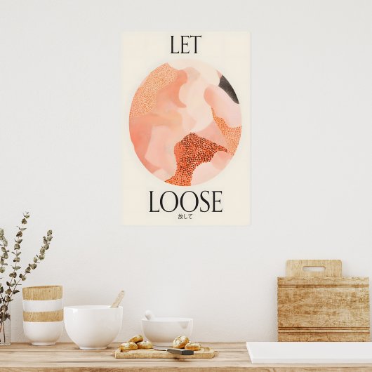 Let Loose Art Print Abstract Peach Gradients ポスター (キッチン)