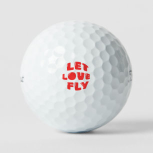 Let Love Fly   カントリークラブの赤い楽しい結婚式の引き出物 ゴルフボール