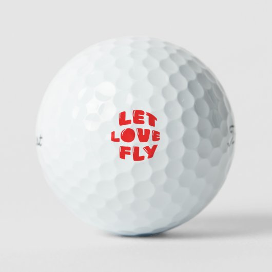 Let Love Fly | カントリークラブの赤い楽しい結婚式の引き出物 ゴルフボール (正面)