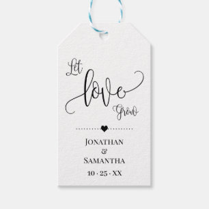 Let Love Grow植物のギフトのミニマリスト結婚式の引き出物 ギフトタグ
