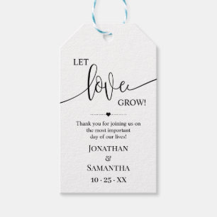 Let Love Grow植物のギフトのミニマリスト結婚式の引き出物 ギフトタグ