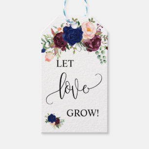 Let Love Grow植物ギフト海軍結婚式の引き出物 ギフトタグ