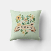 Let Love Grow | 植物のハート クッション (裏面)