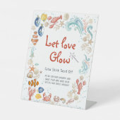 Let Love Grow Pedestal Sign Coastal Bridal Shower 台座サイン (正面)