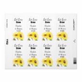 Let Love Grow Sunflower Seeds結婚式の引き出物ラベル ラベル (フルシート)