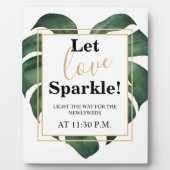 Let Love Sparkle Leaf's 結婚 sign Tabletop フォトプラーク (正面)