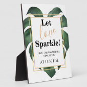Let Love Sparkle Leaf's 結婚 sign Tabletop フォトプラーク (側面)