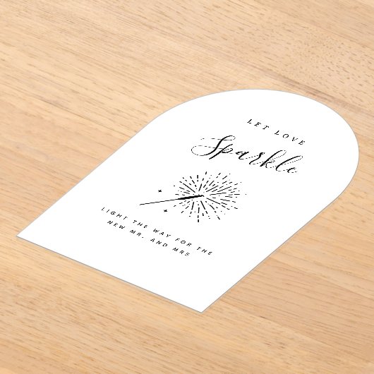 Let Love Sparkle Modern Minimalist Wedding  アクリル招待状 (レイダウン)