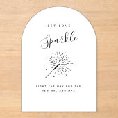 Let Love Sparkle Modern Minimalist Wedding  アクリル招待状 (正面)