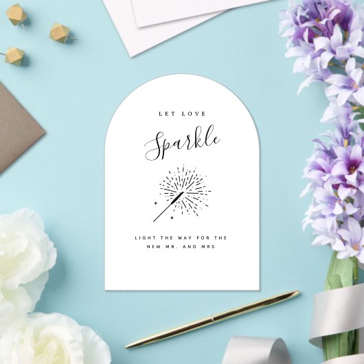 Let Love Sparkle Modern Minimalist Wedding  アクリル招待状 (インサイチュ (ウェディング))