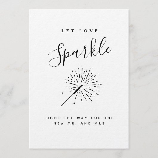 Let Love Sparkle Modern Minimalist Wedding  招待状 (正面)