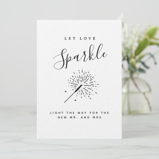 Let Love Sparkle Modern Minimalist Wedding  招待状 (スタンド正面)