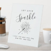 Let Love Sparkle Modern Minimalist Wedding Sign- 台座サイン (インサイチュ)