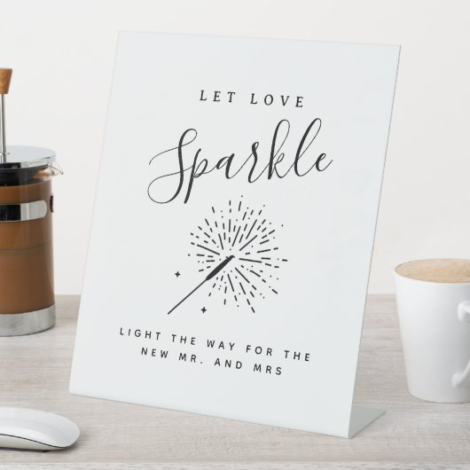 Let Love Sparkle Modern Minimalist Wedding Sign- 台座サイン (インサイチュ)