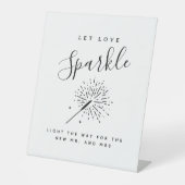 Let Love Sparkle Modern Minimalist Wedding Sign- 台座サイン (正面)