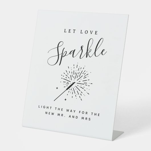 Let Love Sparkle Modern Minimalist Wedding Sign- 台座サイン (正面)