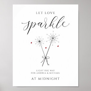 Let Love Sparkle - Sparkler Sendoff 結婚 Sign's ポスター