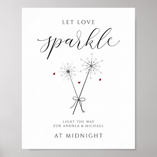 Let Love Sparkle - Sparkler Sendoff 結婚 Sign's ポスター (正面)