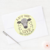LET ME LIVE - GO VEGAN - */* ラウンドシール (封筒)