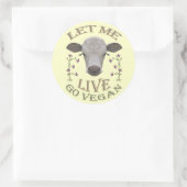LET ME LIVE - GO VEGAN - */* ラウンドシール (バッグ)