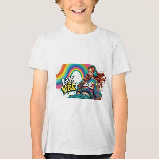 Let me Live the Vibe トライブレンドＴシャツ (正面)