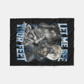 Let Me See Your Feet Cool Funny Alpha Wolf Meme Me フリースブランケット (正面(横))
