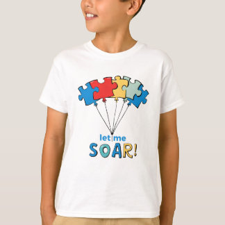 Let Me Soar – 自閉症意識パズルバルーン Tシャツ