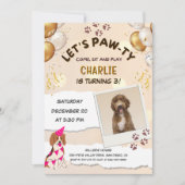 Let Pawty Puppy Dog Birthday Party Photo 招待状 (正面)