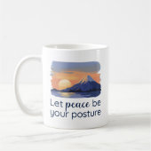 Let Peace Be Your Posture 山の日の入り  コーヒーマグカップ (左)