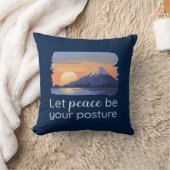 Let Peace Be Your Posture Sunset Mountain Home Dec クッション (ブランケット)