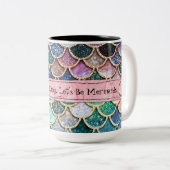 Let´sは人魚名前入りなマグおよびスケールです ツートーンマグカップ (正面右)