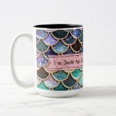 Let´sは人魚名前入りなマグおよびスケールです ツートーンマグカップ (左)