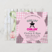 Let’s BBQ Baby Shower Invitation • Gingham Baby-Q  (正面/裏面)