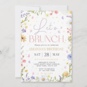 Let’s Brunch Invitation Template, Wildflower Birth 招待状 (正面)