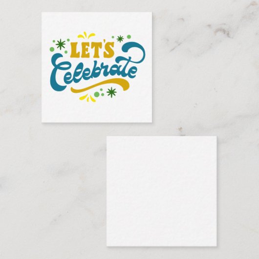 Let’s Celebrate | Festive Party Design スクエア名刺 (正面/裏面)