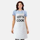  “Let’s Cook” White Apron – Motivational Chef Quot エプロン (着用した状態)
