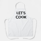 “Let’s Cook” White Apron – Motivational Chef Quot エプロン (正面)