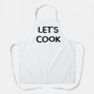  “Let’s Cook” White Apron – Motivational Chef Quot エプロン