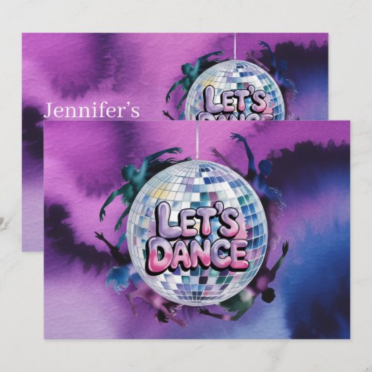 Let’s Dance Birthday Party Bash 招待状 (正面/裏面)