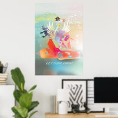 Let’s Do This! Surreal Pegasus Power Art Print ポスター (ホームオフィス)